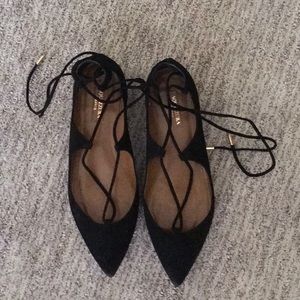 Aquazzura lace up ballerina